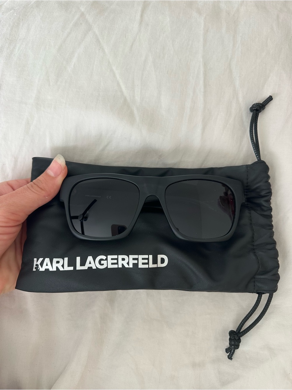 Karl Lagerfeld Men's or Women’s Matte Black Square Sunglasses